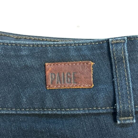 Paige Hidden Hills Straight Jeans Anthropologie Dark Blue Wash Denim Size 26 - Picture 9 of 13